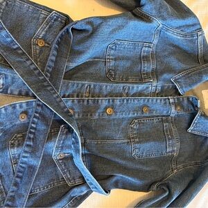 Old Navy Denim Button-Front Jacket in Classic Blue